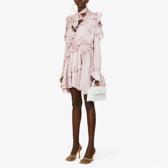 NWT Off-White by Virgil Abloh Ruffled Dress in Pink, size 40IT (fits size small) - Picture 15 of 15